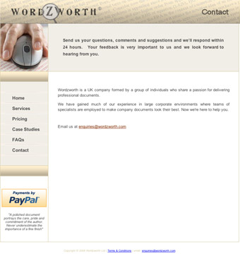 Wordzworth web page